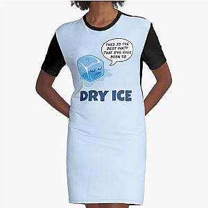 Dry Ice cartoon ice cube Graphic T-Shirt Dress