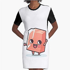 Happy Cheerul Orange Ice Cube Graphic T-Shirt Dress