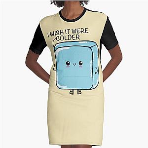 I Wish It Were Colder Kawaii ice cube Graphic T-Shirt Dress