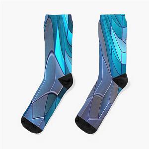 Blue Ice Cube Abstract Graphic Pattern Socks