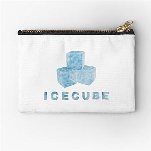 Ice Cube and text Illustration Zipper Pouch