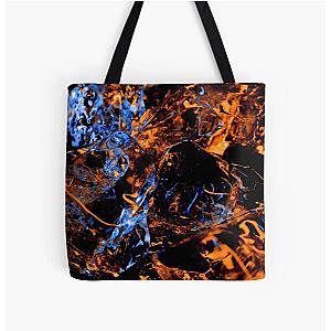 Ice cube fire All Over Print Tote Bag