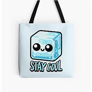 Stay cool! Cute Ice Cube Pun All Over Print Tote Bag