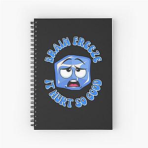 Blue Ice Cube Brain Freeze Funny Graphic T-shirt Spiral Notebook