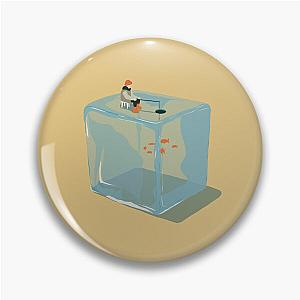 Ice Cube Fishing - Man Fishing on an Ice Cube Pin