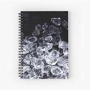 Crushed Ice Cube With Background Spiral Notebook