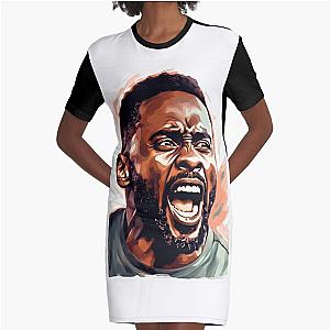 caricature of Idris Elba Graphic T-Shirt Dress