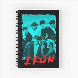 iKON Kpop Group Members Blue Korean Kpop RGB Color Design Spiral Notebook