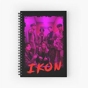 iKON Kpop Group Members Purple Korean Kpop RGB Color Design Spiral Notebook