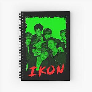 iKON Kpop Group Members Green Korean Kpop RGB Color Design Spiral Notebook