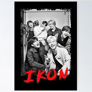 iKON Kpop Group Members black and white Korean Kpop RGB Color Design Poster