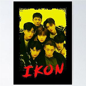 iKON Kpop Group Members Yellow Korean Kpop RGB Color Design Poster