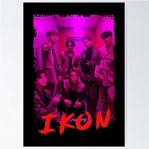 iKON Kpop Group Members Purple Korean Kpop RGB Color Design Poster