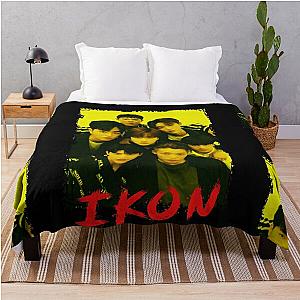 iKON Kpop Group Members Yellow Korean Kpop RGB Color Design Throw Blanket