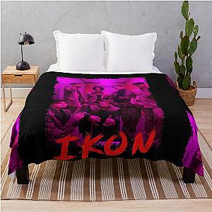 iKON Kpop Group Members Purple Korean Kpop RGB Color Design Throw Blanket