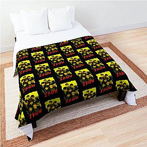 iKON Kpop Group Members Yellow Korean Kpop RGB Color Design Comforter