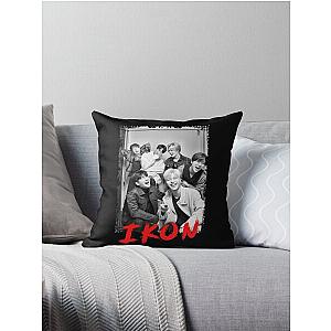 iKON Kpop Group Members black and white Korean Kpop RGB Color Design Throw Pillow