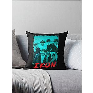 iKON Kpop Group Members Blue Korean Kpop RGB Color Design Throw Pillow