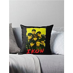 iKON Kpop Group Members Yellow Korean Kpop RGB Color Design Throw Pillow