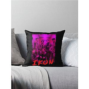 iKON Kpop Group Members Purple Korean Kpop RGB Color Design Throw Pillow