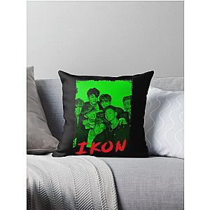 iKON Kpop Group Members Green Korean Kpop RGB Color Design Throw Pillow