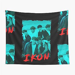 iKON Kpop Group Members Blue Korean Kpop RGB Color Design Tapestry