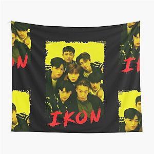 iKON Kpop Group Members Yellow Korean Kpop RGB Color Design Tapestry