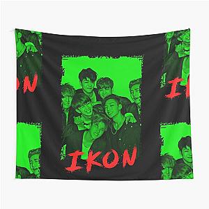 iKON Kpop Group Members Green Korean Kpop RGB Color Design Tapestry