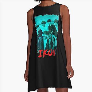 iKON Kpop Group Members Blue Korean Kpop RGB Color Design A-Line Dress