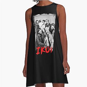 iKON Kpop Group Members black and white Korean Kpop RGB Color Design A-Line Dress