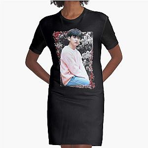 Jung Chanwoo iKON Chan Korean Kpop Floral Design Graphic T-Shirt Dress