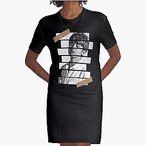 Jung Chanwoo iKON Chan Korean Kpop Monochrome Stripe Design Graphic T-Shirt Dress