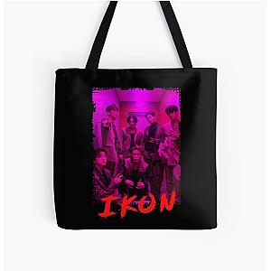 iKON Kpop Group Members Purple Korean Kpop RGB Color Design All Over Print Tote Bag