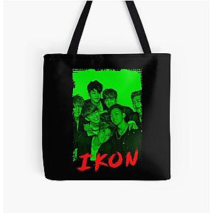 iKON Kpop Group Members Green Korean Kpop RGB Color Design All Over Print Tote Bag