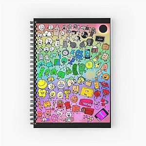 BFDI Inanimate Insanity All Characters (Rainbow) Spiral Notebook