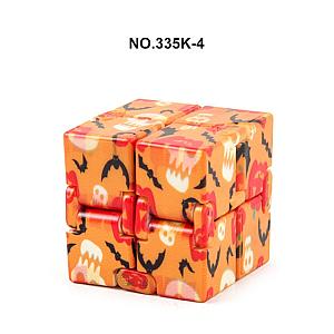 Orange Skull Pattern Infinity Cube Fidget Toy