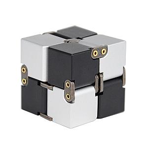 Black White Solid Aluminum Infinity Cube Fidget Anti Stress Toy