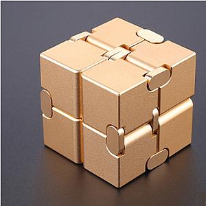 Yellow Solid Aluminum Infinity Cube Fidget Anti Stress Toy