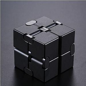 Black Solid Aluminum Infinity Cube Fidget Anti Stress Toy