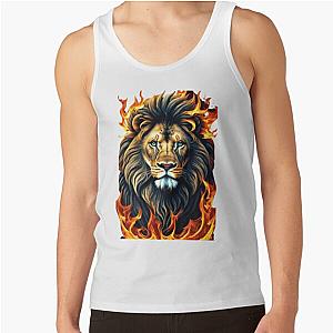 Lion head in flames Design Tank Top RB0712