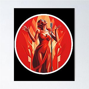 Redhead jazz passionate in flames singer sticker t shirt Poster RB0712