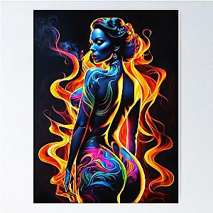 Mysterious woman in flames Poster RB0712