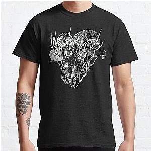 ram skull in flames 3 in white Classic T Shirt RB0712