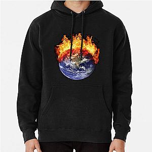 EARTH IN FLAMES Graphic  	 Pullover Hoodie RB0712