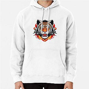 Tiger in Flames Design Pullover Hoodie RB0712