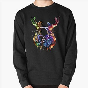 headphones in flames   Pullover Sweatshirt RB0712