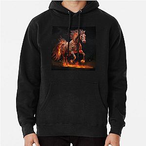 Galloping Fire horse in flames Pullover Hoodie RB0712