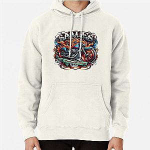 Motorcycle in Flames Pullover Hoodie RB0712