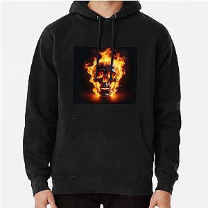 Skull in Flames Pullover Hoodie RB0712