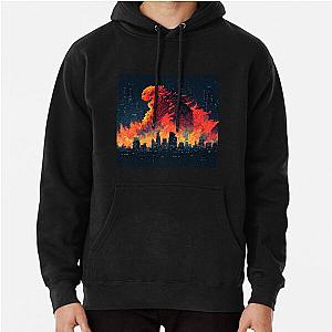 Dinosaur in a city in flames Pullover Hoodie RB0712